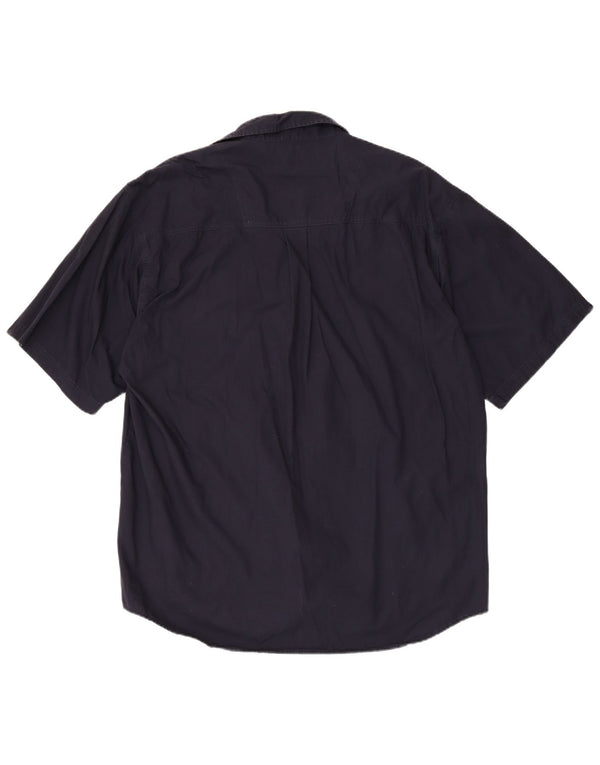 Lerros Męska koszula z krótkim rękawem XL, granatowa, bawełniana