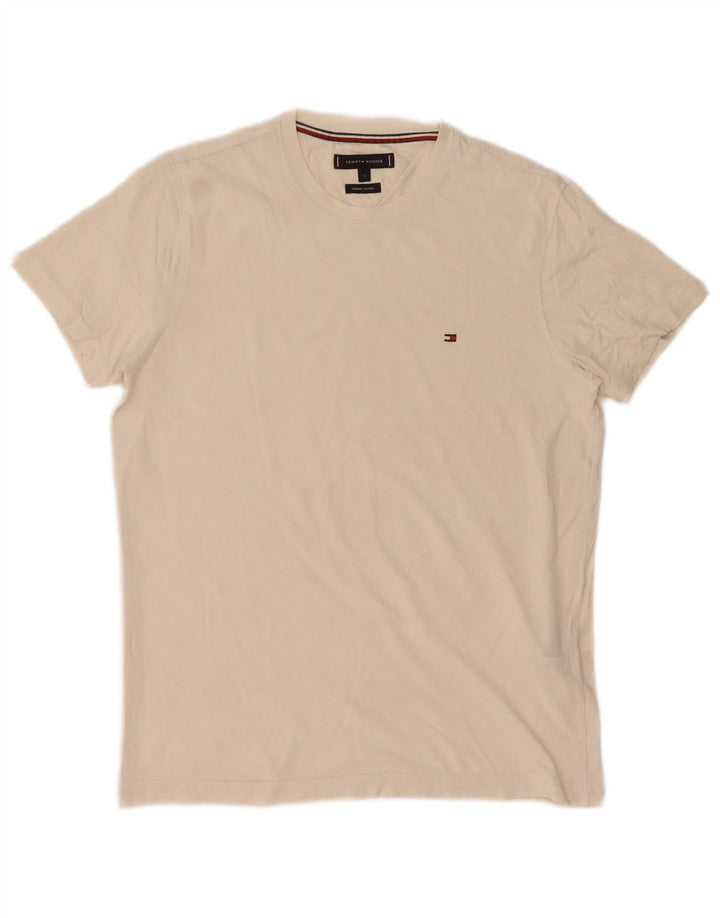 T-shirt męski Tommy Hilfiger, mały, biały, bawełniany