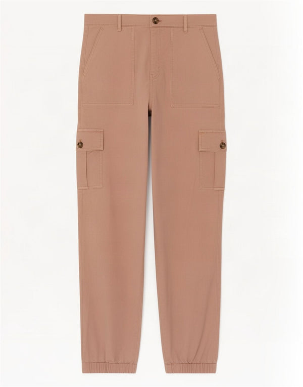 Marks & Spencer Damskie spodnie cargo z wysokim stanem UK 10 Small W28 L29 Różowe