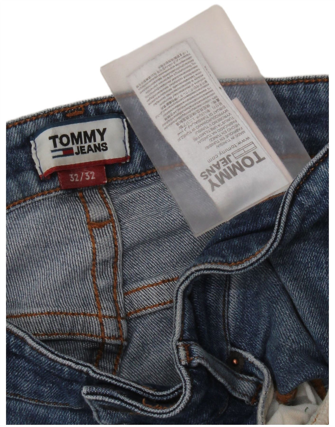 Tommy Hilfiger Męskie Ryan Straight Jeans W32 L42 Niebieskie bawełniane