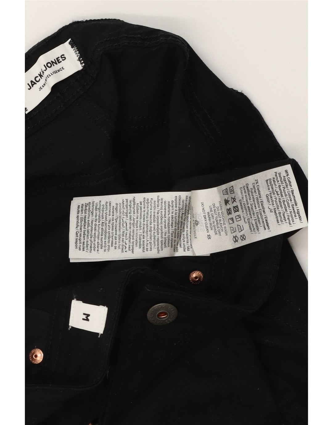 Męskie spodenki codzienne Jack & Jones, średnie W32, czarne, bawełniane