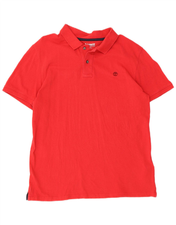 Męska koszulka polo TIMBERLAND o dopasowanym kroju, średnia czerwona, bawełniana