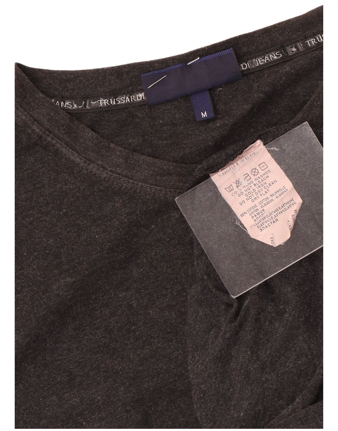 Top damski Trussardi Jeans z długim rękawem UK 12, średnioszary, bawełniany
