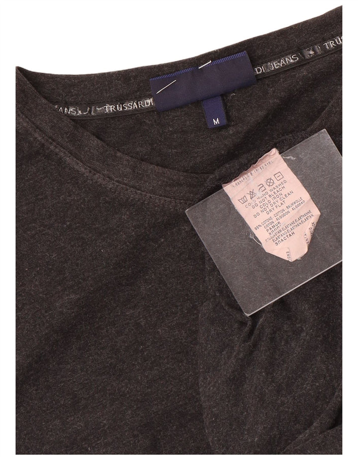 Top damski Trussardi Jeans z długim rękawem UK 12, średnioszary, bawełniany