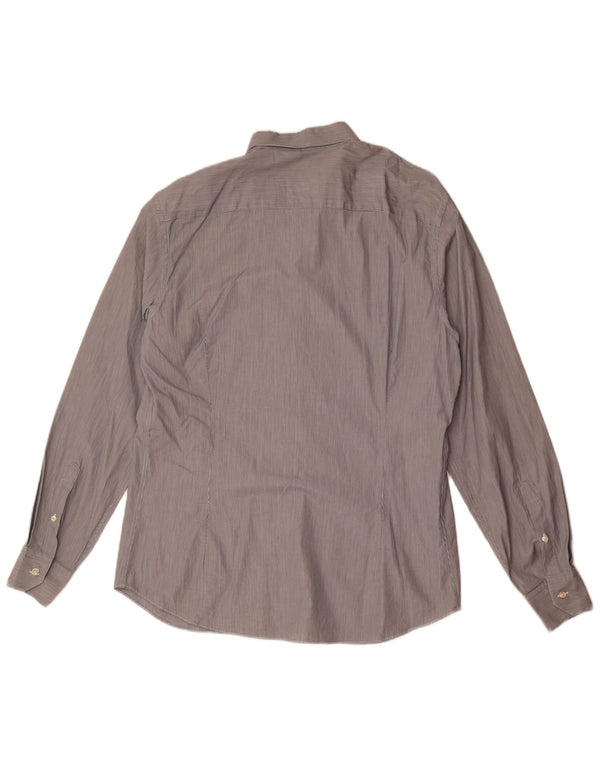 Koszula męska Massimo Dutti Slim Fit XL, szara, bawełniana w prążki