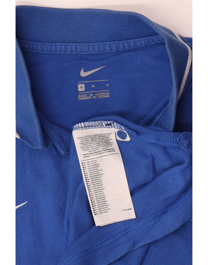 Męska koszulka polo Nike z grafiką, średnia niebieska, bawełniana