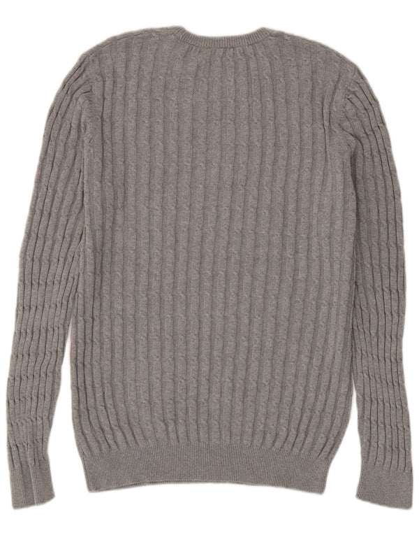 Męski sweter z okrągłym dekoltem Jack Wills, średnioszary, bawełniany