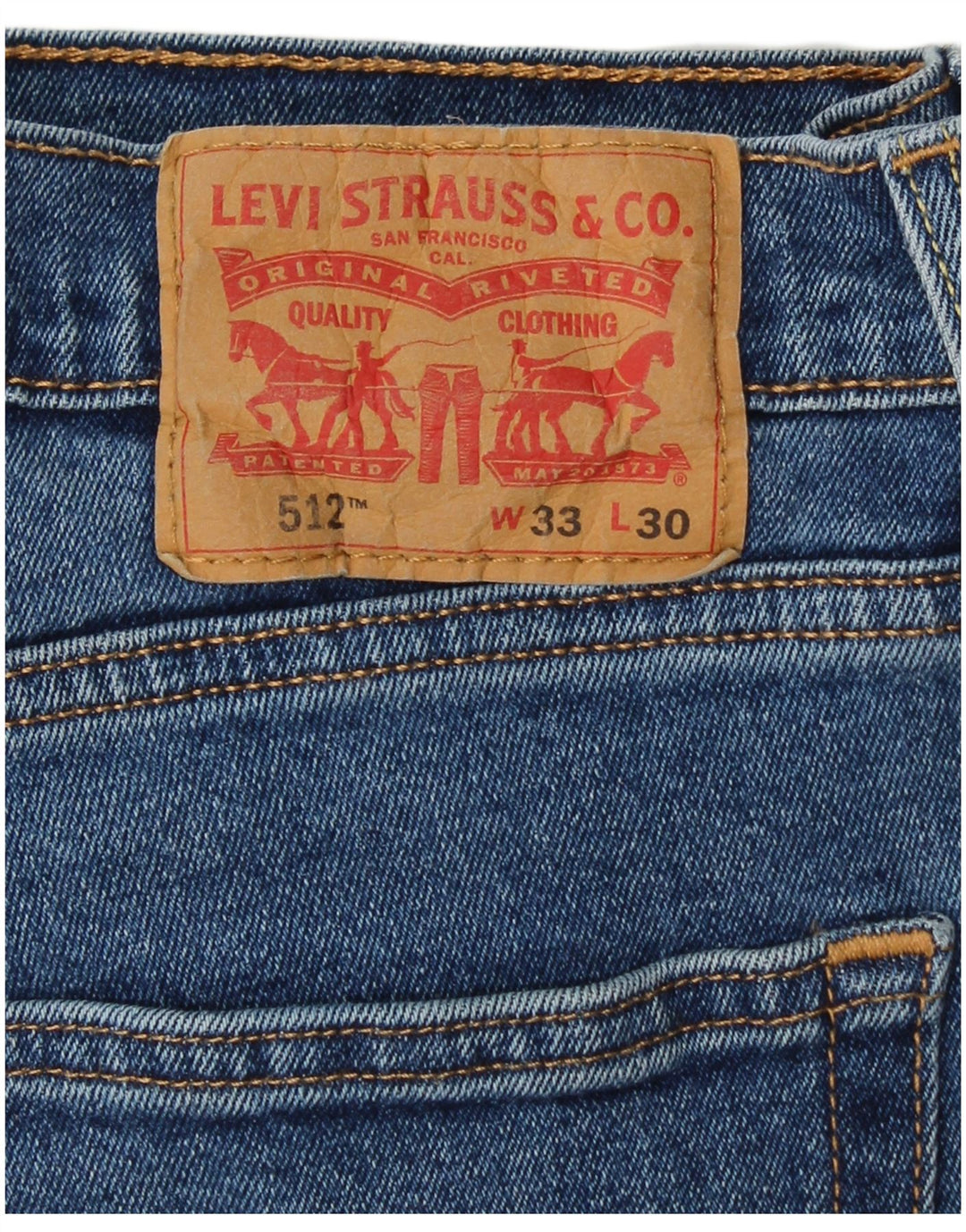Męskie jeansy LEVI'S 512 Slim, zwężane, W33 L30, niebieska bawełna