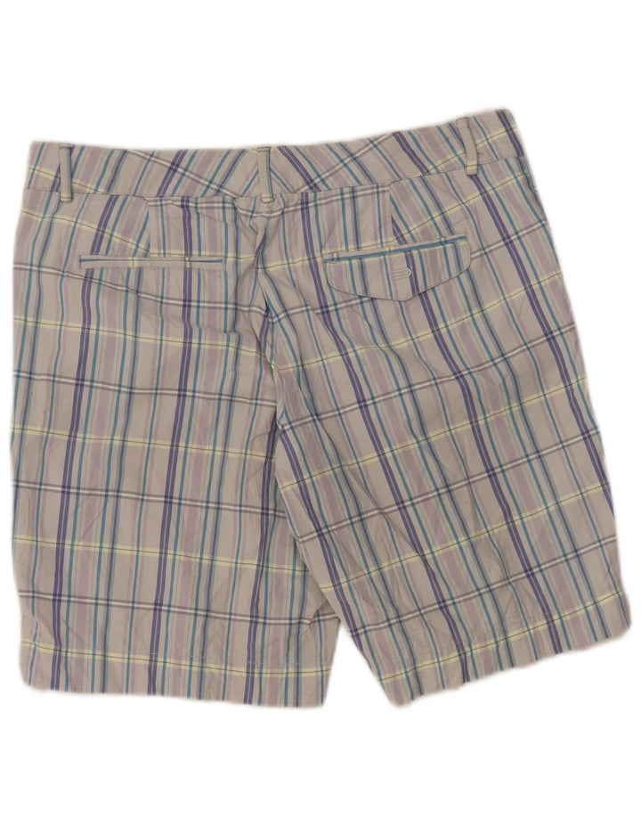 Damskie spodenki codzienne DOCKERS US 8 średnie W34 szara bawełniana krata