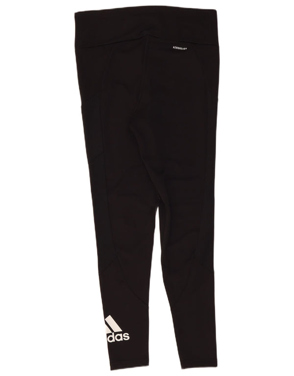 Damskie legginsy Adidas Aeroready Graphic UK 16/18, duże, czarne, poliestrowe
