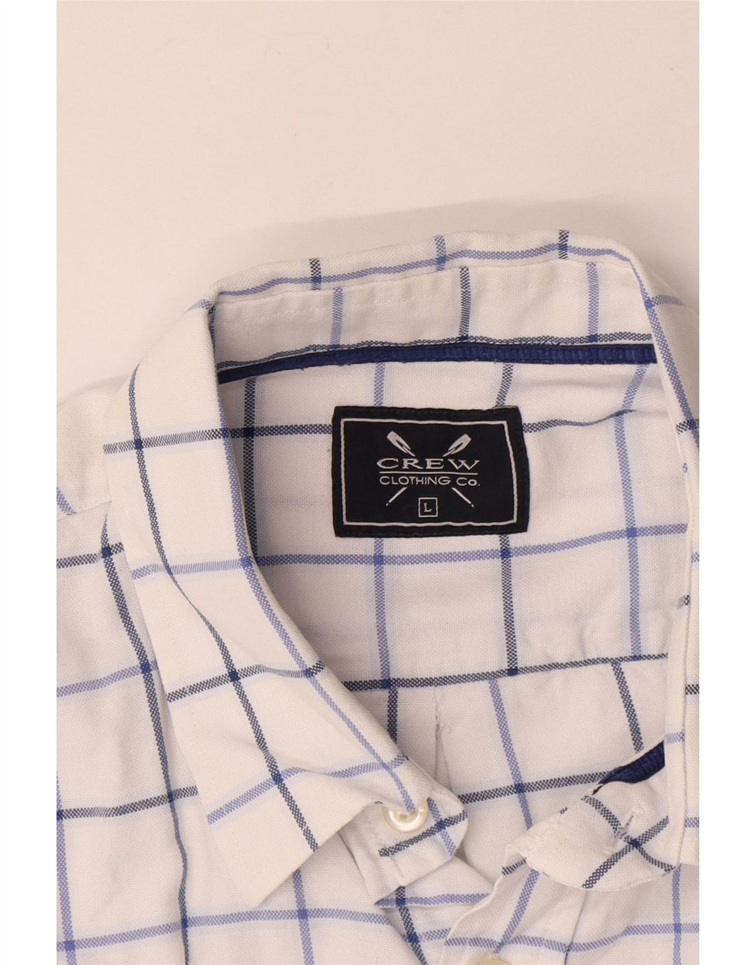 Crew Clothing Koszula męska w dużą białą kratkę, bawełniana