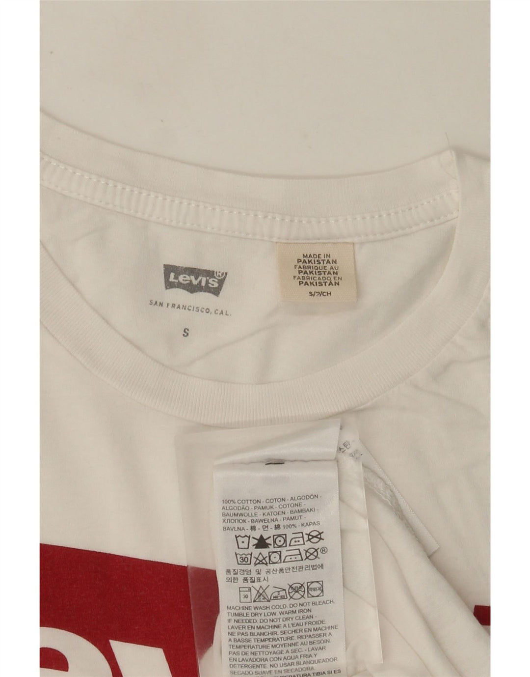 Damska koszulka z grafiką Levi's Top UK 10, mała, biała bawełna