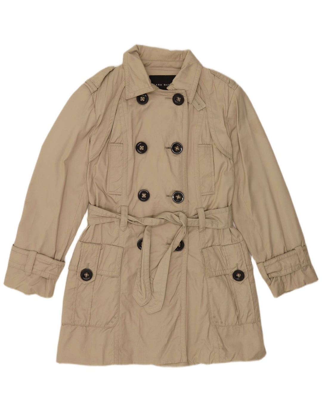 Damski trencz Zara UK 16, duży, beżowy nylon