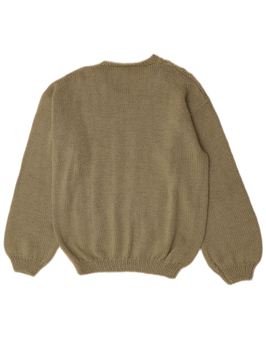 Vintage męski sweter z okrągłym dekoltem, duży, zielony