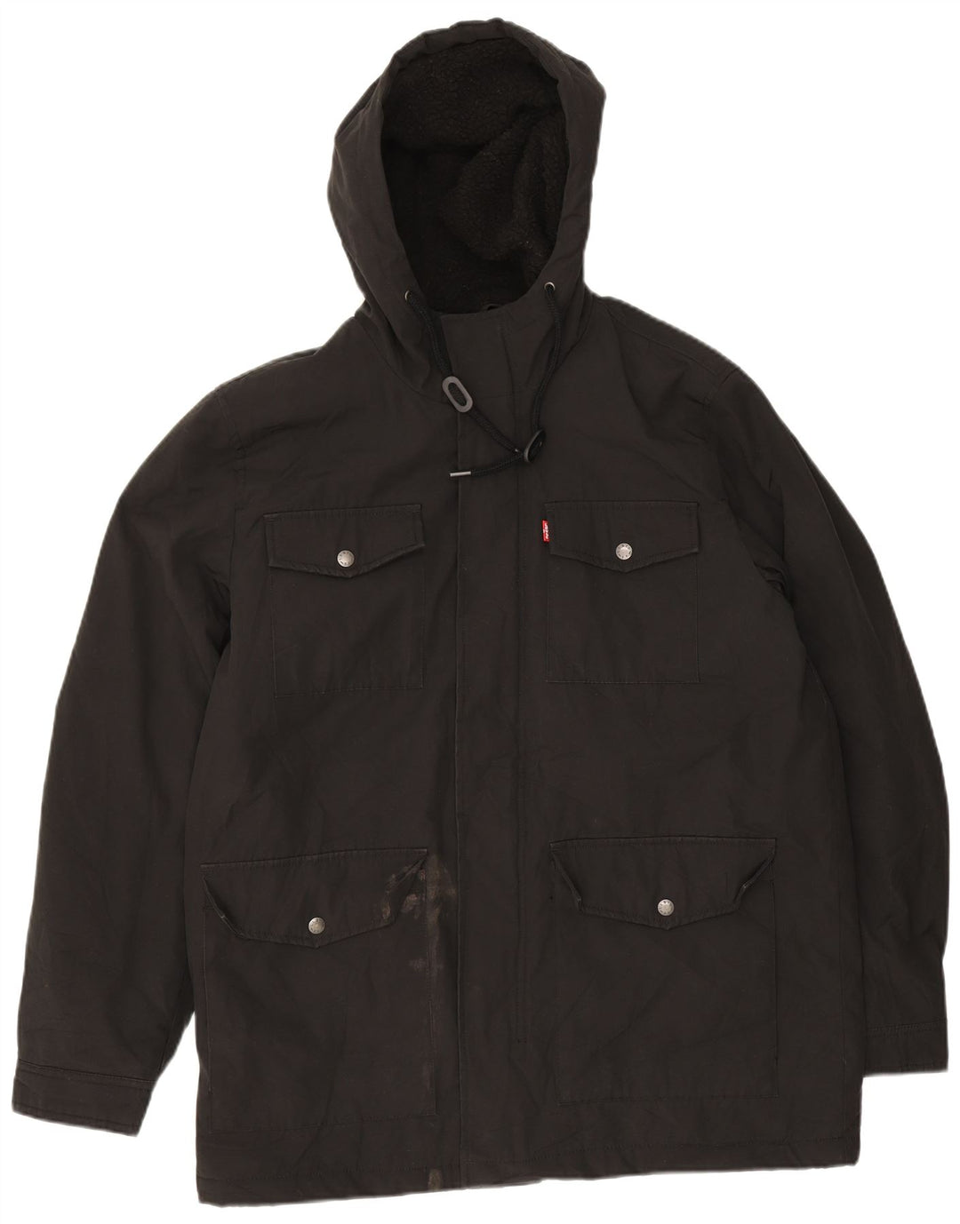 Męska kurtka Levi's z kapturem Sherpa Utility UK 38, średni czarny poliester