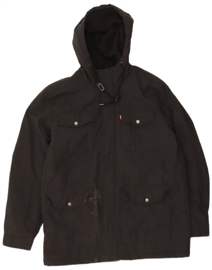 Męska kurtka Levi's z kapturem Sherpa Utility UK 38, średni czarny poliester
