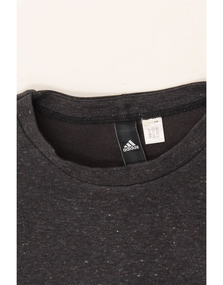 ADIDAS Womens Sweatshirt Jumper UK 16 Medium Grey Vintage Adidas and Second-Hand Adidas from Messina Hembry 