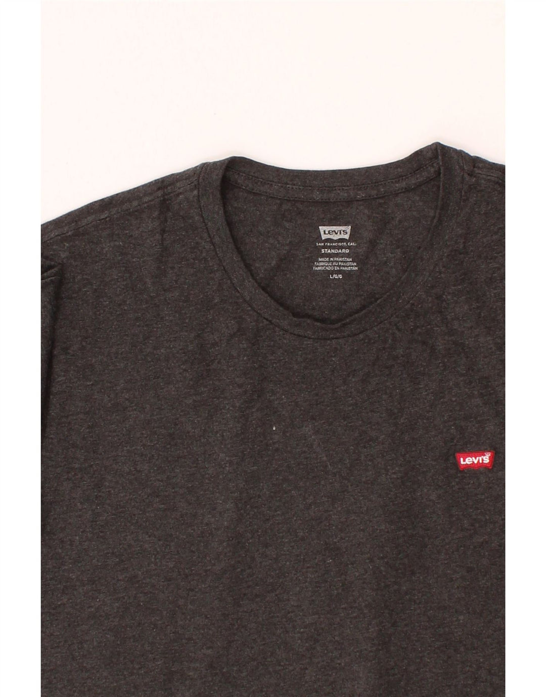 LEVI'S Mens Standard Fit T-Shirt Top Large Grey Flecked Cotton Vintage Levi's and Second-Hand Levi's from Messina Hembry 