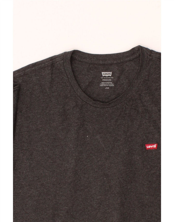 LEVI'S Mens Standard Fit T-Shirt Top Large Grey Flecked Cotton Vintage Levi's and Second-Hand Levi's from Messina Hembry 