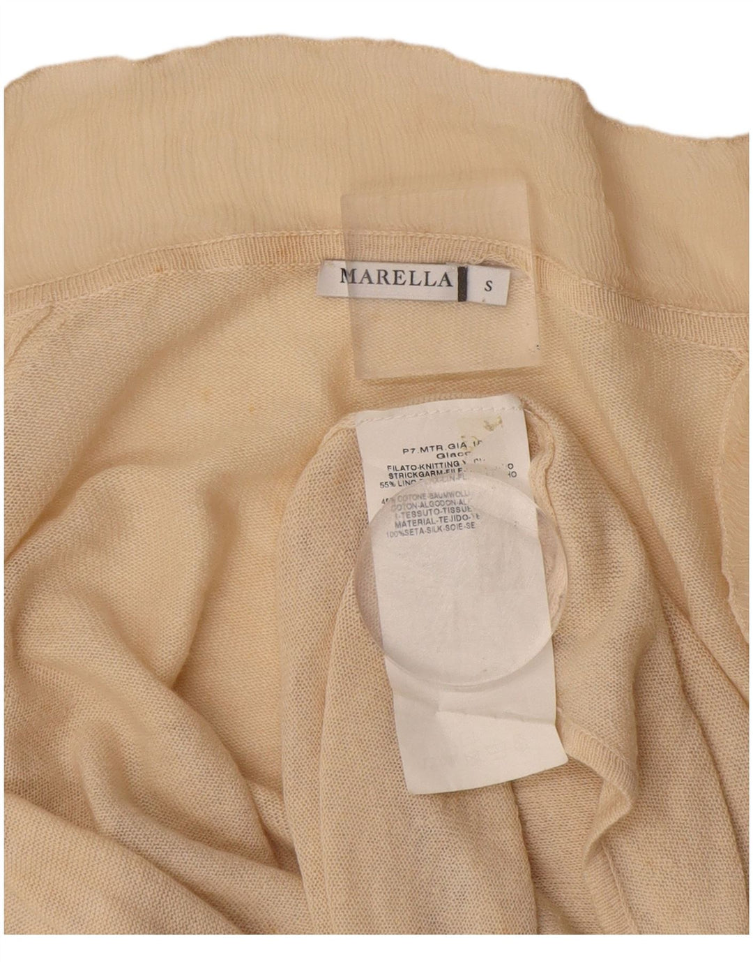 Sweter damski Marella z otwartym kardiganem UK 10 Small Beige Linen