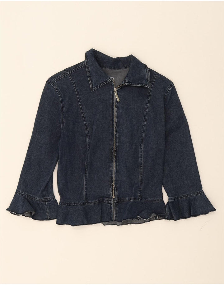 MOSCHINO Womens 3/4 Sleeve Denim Jacket IT 42 Medium Blue Cotton Vintage Moschino and Second-Hand Moschino from Messina Hembry 