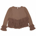 Damska bluzka oversize z długim rękawem Zara Top UK 10 Small Brown Colourblock