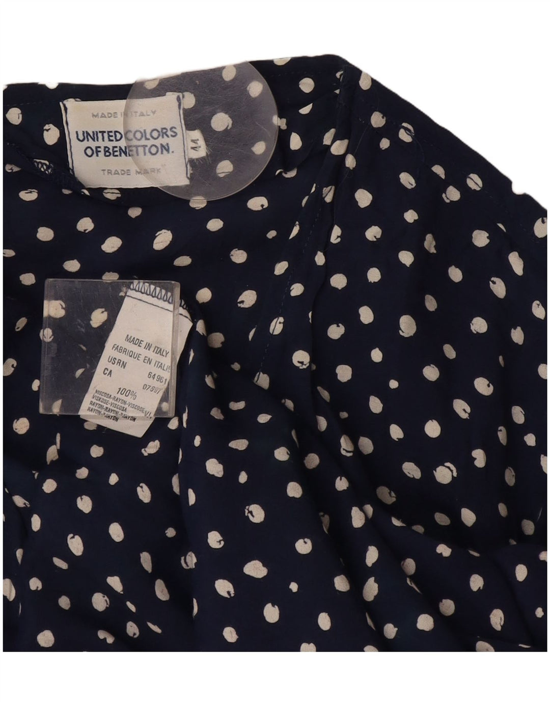 Damska tunika oversize Benetton IT 44 Medium Navy Blue Spotted