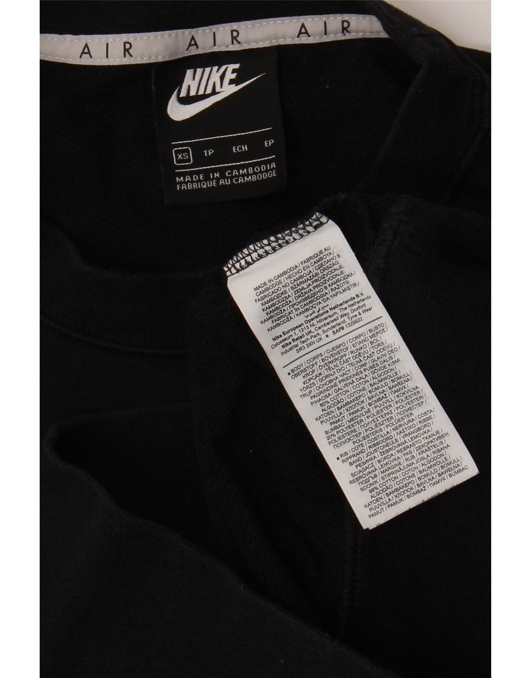 Damska bluza NIKE Crop Graphic Jumper UK 6 XS, czarna, bawełniana