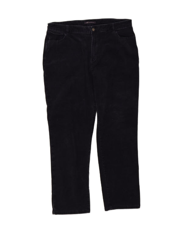 Marks & Spencer Damskie sztruksowe spodnie z wysokim stanem UK 18 XL W34 L27 Granatowe B