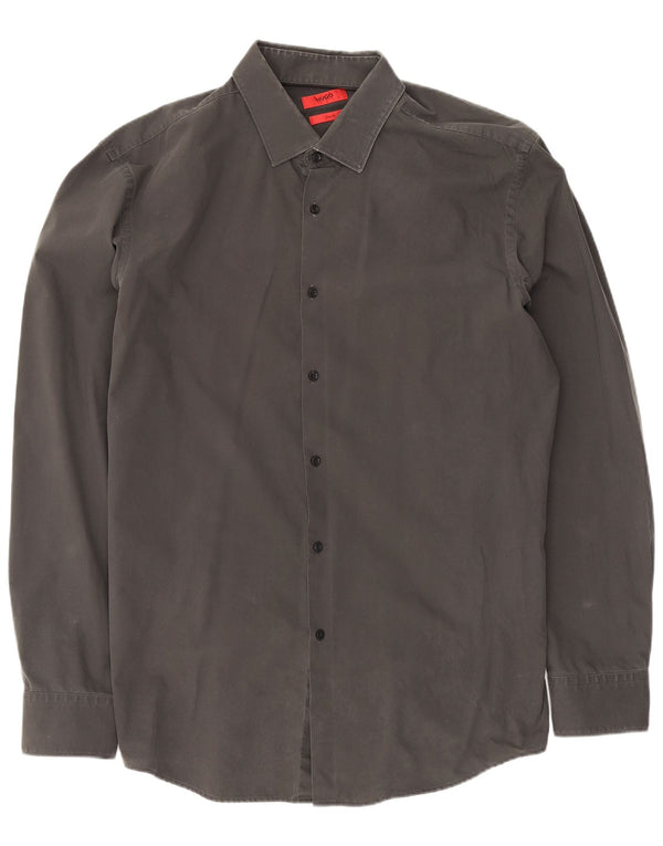 Koszula męska Hugo Boss Slim Fit, rozmiar 43 17 XL, szara bawełna
