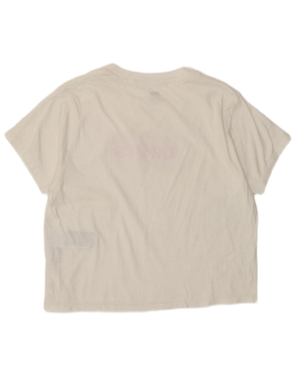 Levi's Womens Crop Loose Fit Graphic T-Shirt Top UK 10 Small White Cotton