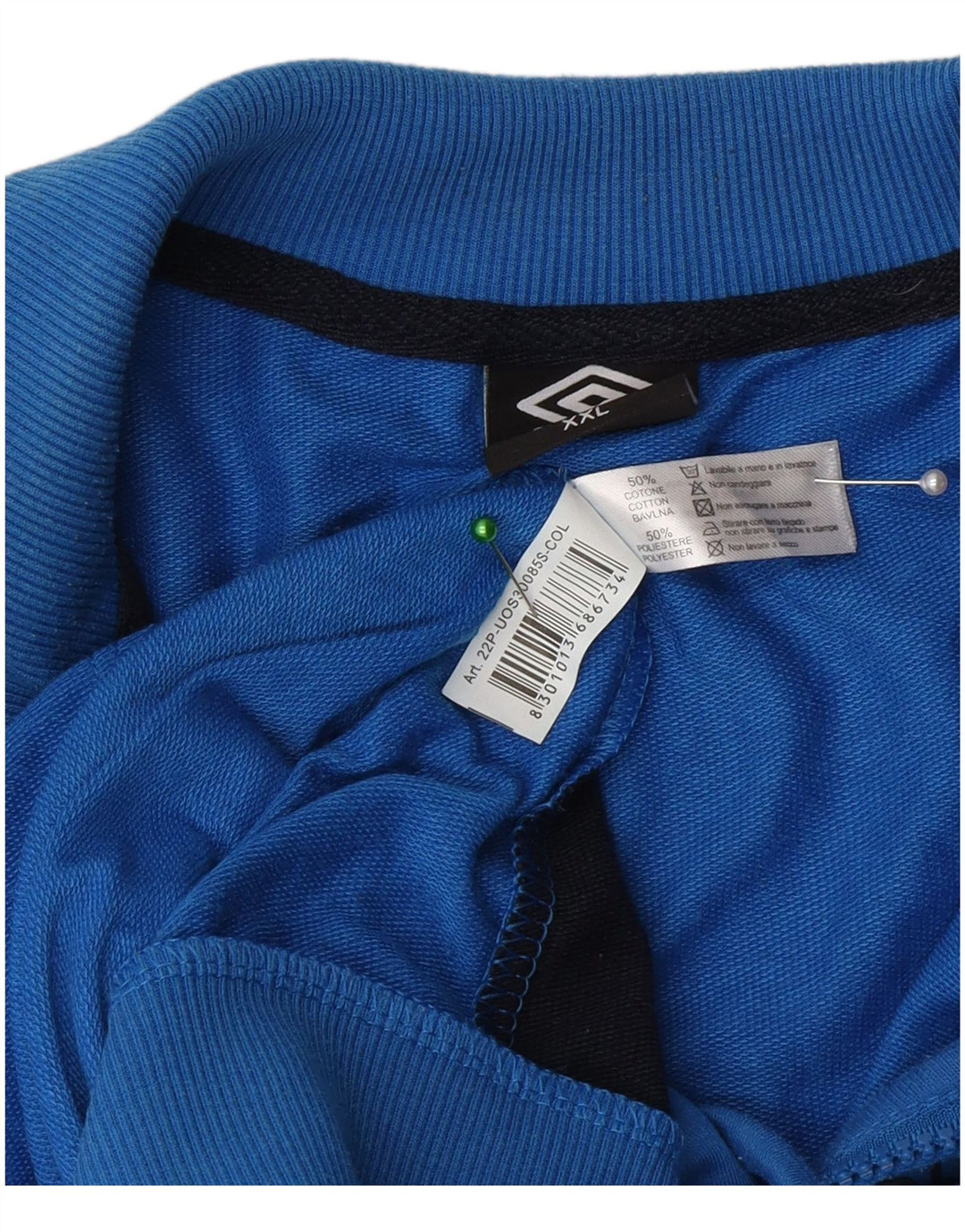 Męska kurtka dresowa Umbro z grafiką, 2XL, niebieska bawełna z blokami kolorów