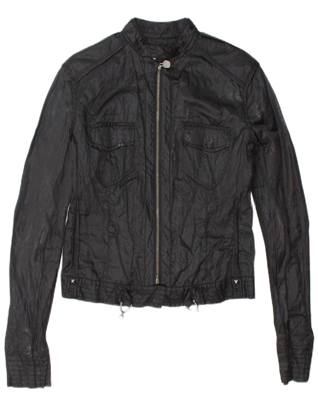 Damska kurtka GUESS Crop Utility UK 14, duża, czarna, bawełniana