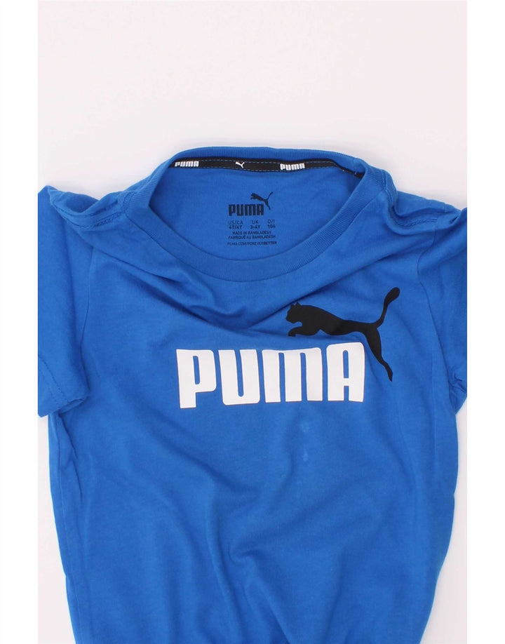 Chłopięca koszulka z grafiką Puma, 3-4 lata, niebieska