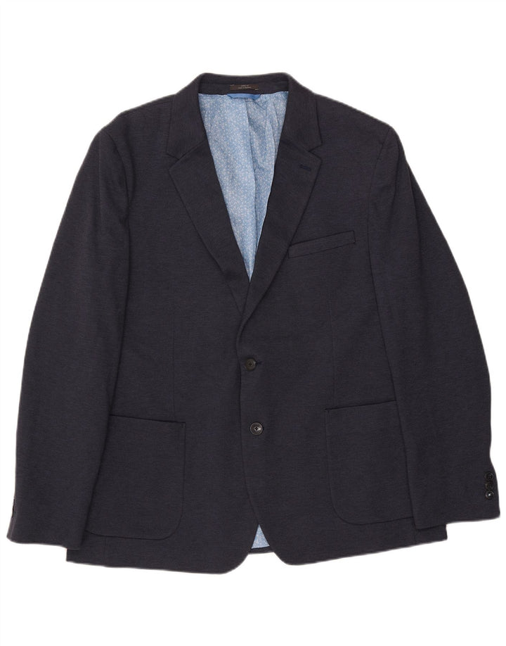MARKS & SPENCER Męska marynarka slim fit zapinana na 2 guziki, UK 46 XL, granatowa