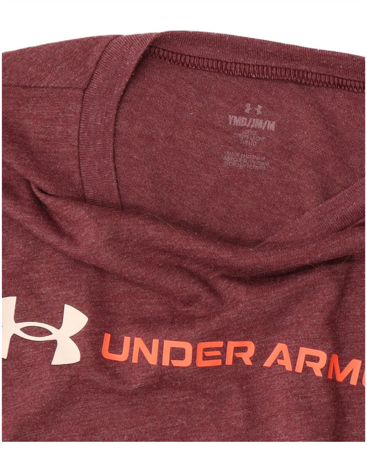 Chłopięcy T-shirt z grafiką UNDER ARMOUR 9-10 lat, średni burgund