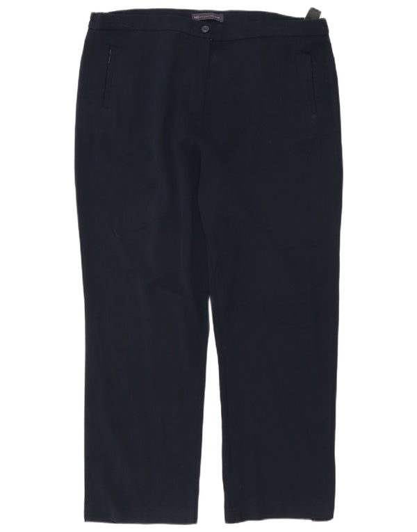 Damskie spodnie casual Marks & Spencer Slim Fit W38 L27 Granatowa wiskoza