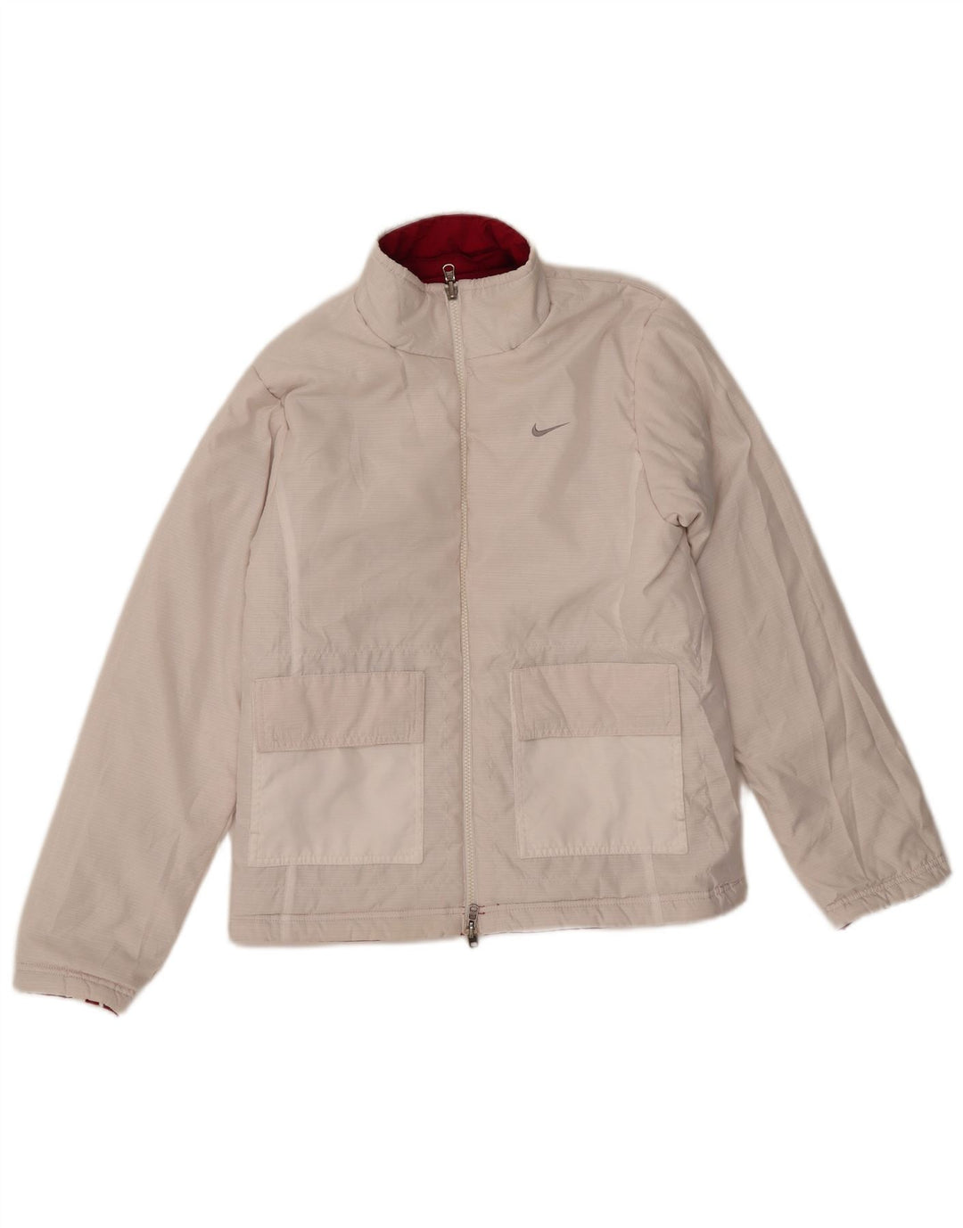 Damska dwustronna kurtka Nike UK 8/10, mała, czerwona, poliestrowa