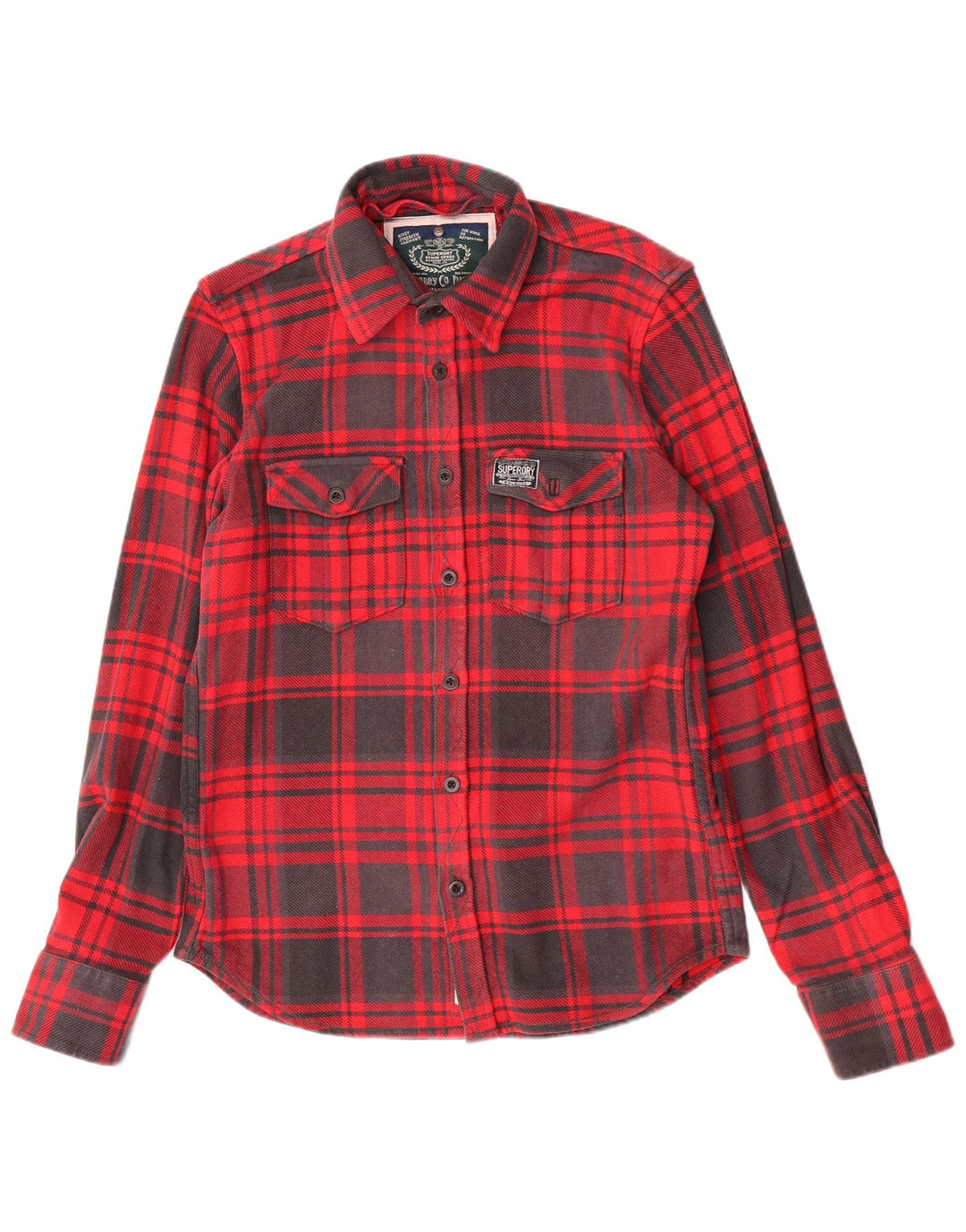 Męska koszula flanelowa Superdry Lumberjack XL, bawełniana w czerwoną kratę