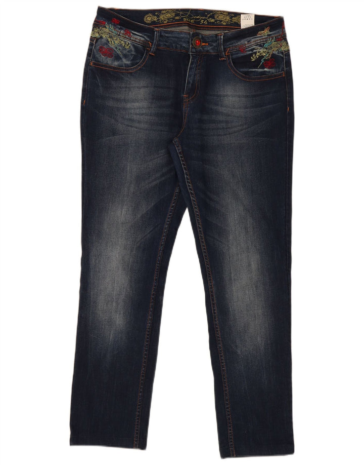 Damskie jeansy Desigual Graphic Slim W34 L29 Granatowy poliester