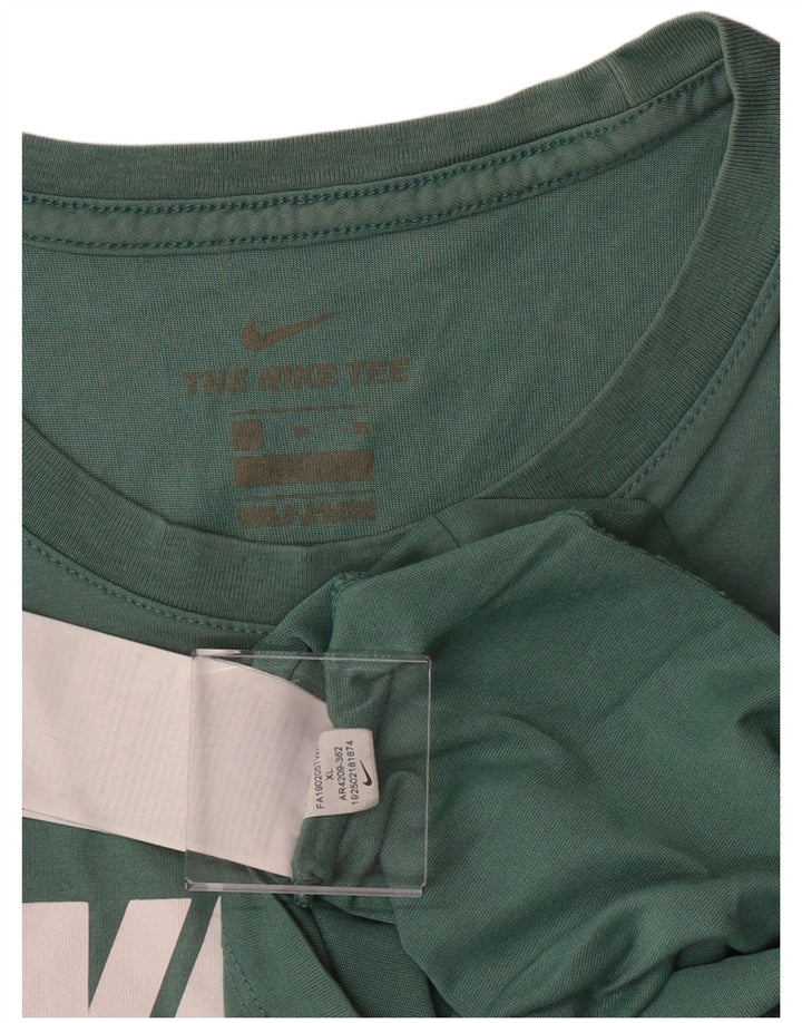 Męski T-shirt z grafiką Nike, XL, zielony, bawełniany