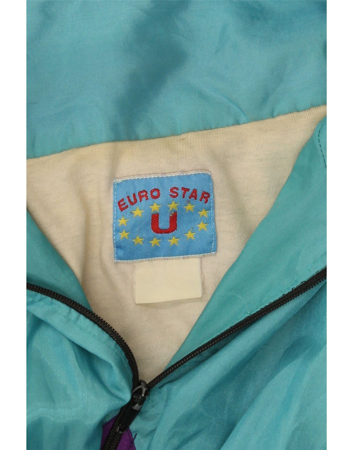 Męska kurtka dresowa o luźnym kroju VINTAGE, duży turkusowy blok kolorów