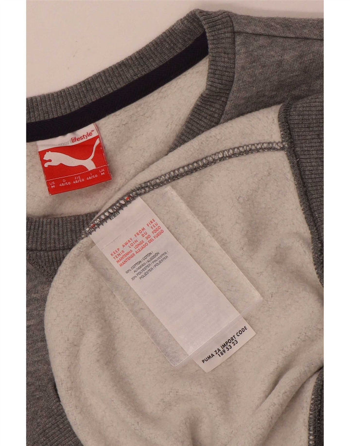Męska bluza Puma z grafiką o regularnym kroju, średnioszara, bawełniana