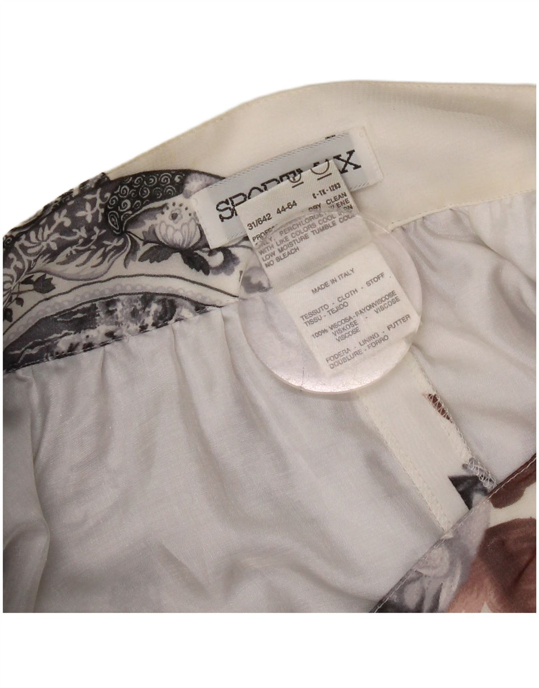 Sportmax Damska spódnica Mini Flared z abstrakcyjnym wzorem UK 14 Medium W28 White