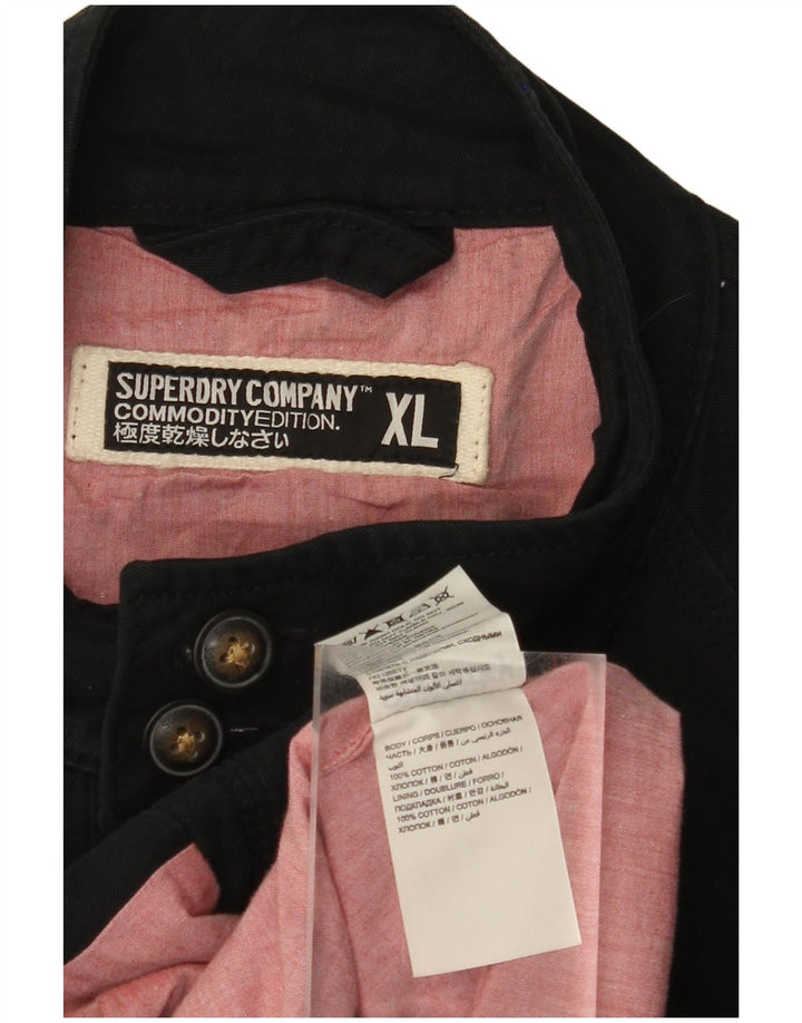 SUPERDRY Męska kurtka bomberka UK 42 XL, granatowa, bawełniana