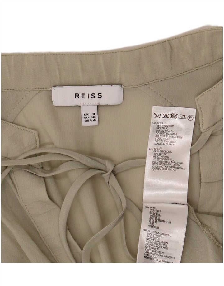 Damska bluzka oversize Reiss UK 8 Small, zielona wiskoza