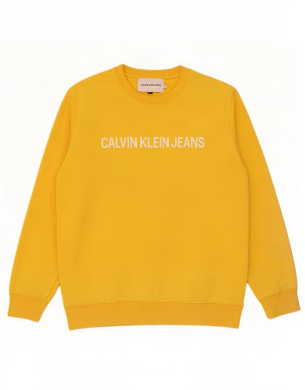 Męska bluza z grafiką Calvin Klein Jeans XL, żółta, bawełniana