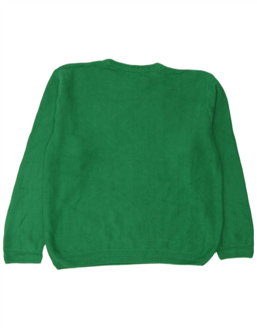 Męski sweter z wycięciem pod szyją Chaps XL, zielona bawełna w jodełkę
