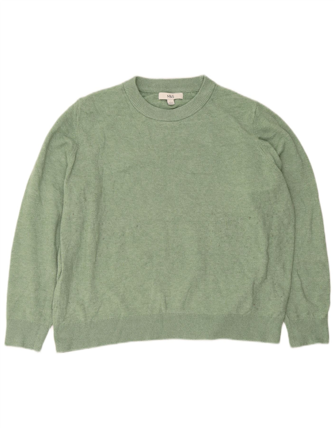 Marks & Spencer Damski sweter oversize z okrągłym dekoltem, UK 16, duży zielony