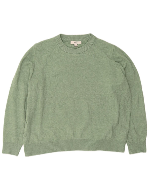 Marks & Spencer Damski sweter oversize z okrągłym dekoltem, UK 16, duży zielony